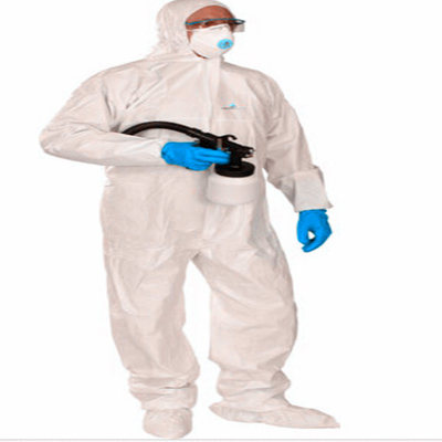 Tipo encapuchado bata disponible del CAT III del hospital del traje de la protección de 3b 4b blanca