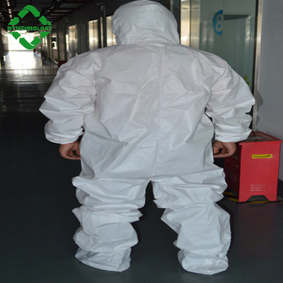 Batas microporosas disponibles blancas L de la prenda impermeable